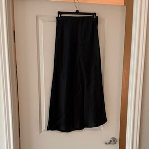 Aritzia Midi Satin Black Women's Skirt